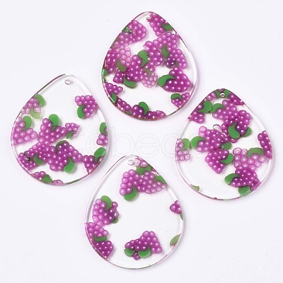 Autumn Theme Transparent Clear Cellulose Acetate(Resin) Pendants KY-T040-54C-1