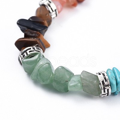 Chip Natural & Synthetic Mixed Stone Bracelets BJEW-JB04394-1