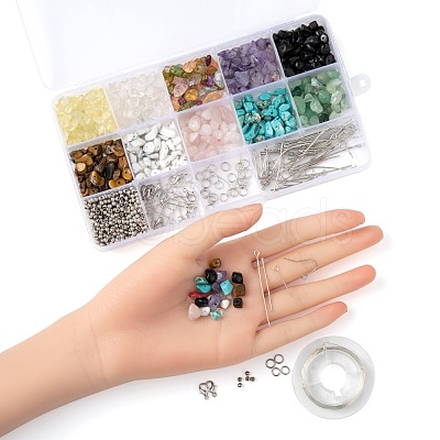 Mixed Stone Chip Beads Kit for DIY Jewelry Set Making DIY-FS0002-23-1