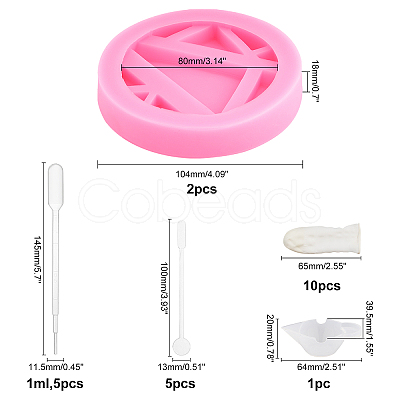 Olycraft DIY Round Mobile Phone Stand Silicone Molds Kits DIY-OC0003-44-1