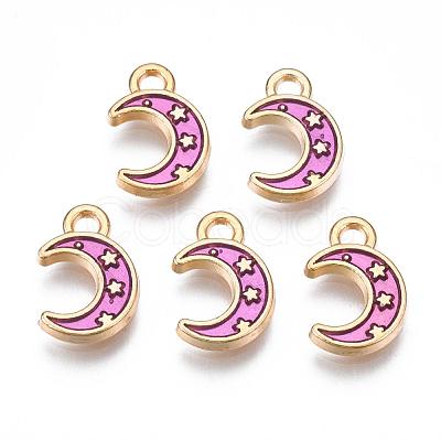 Light Gold Plated Alloy Enamel Pendants X-ENAM-R136-19D-1