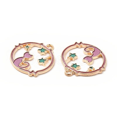 Alloy Enamel Pendants ENAM-M052-04G-1