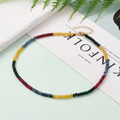 Dyed Natural Malaysia Jade Beaded Necklaces NJEW-JN03236-1