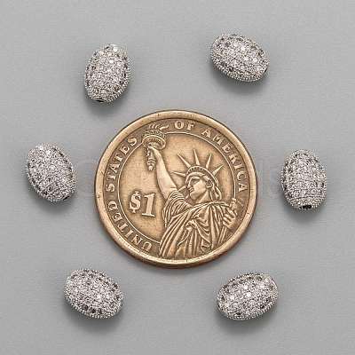 Brass Micro Pave Cubic Zirconia Beads ZIRC-F001-54P-1