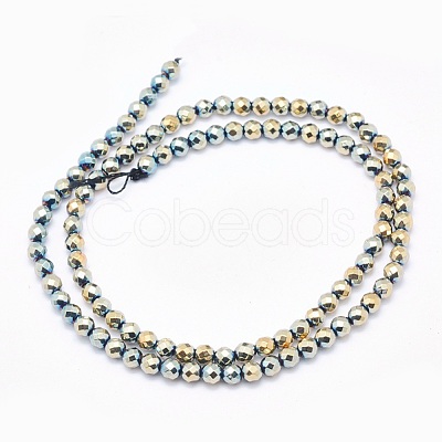 Electroplate Non-magnetic Synthetic Hematite Beads Strands X-G-L486-C-19-1