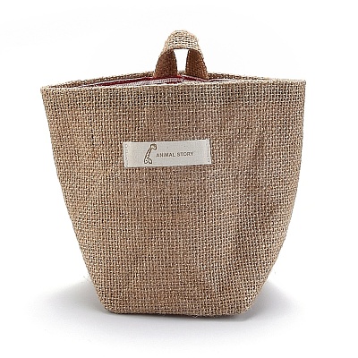 Foldable Cotton Linen Storage Basket HJEW-O003-03B-1