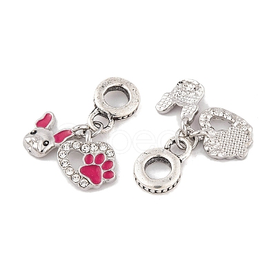 Rack Plating Alloy Crystal Rhinestone European Dangle Charms FIND-C055-28P-1