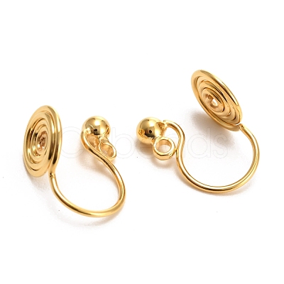 Brass Clip-on Earring Converters Findings KK-D060-03G-02-1