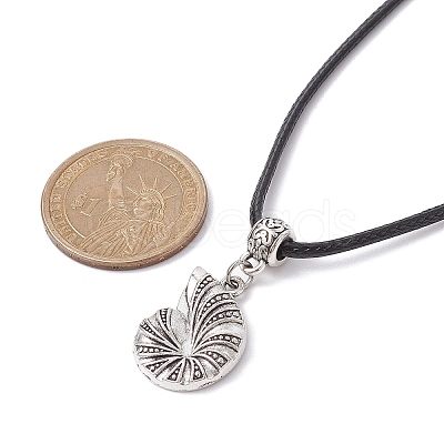 Ocean Theme Alloy Pendant Necklace with Imitation Leather Cords NJEW-JN04495-1