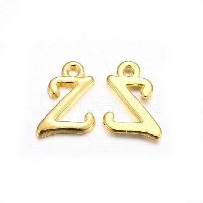 Golden Plated Alloy Letter Pendants X-PALLOY-J718-01G-Z-1