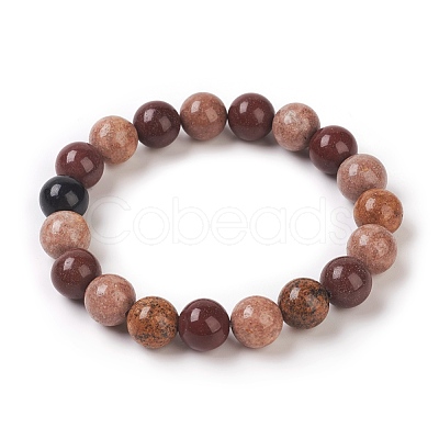 Natural Fancy Jasper Beaded Stretch Bracelets BJEW-G606-01-1