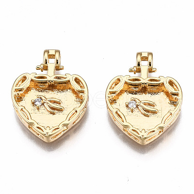 Brass Micro Pave Clear Cubic Zirconia Pendants KK-Q277-025-NF-1