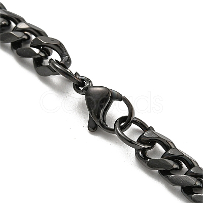 201 Stainless Steel Curb Chain Necklaces NJEW-Q336-11A-EB-1