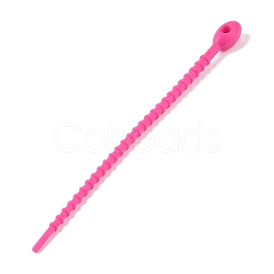 Oval Shape Silicone Cable Zip Ties AJEW-C034-03C-1