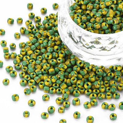 8/0 Two Tone Opaque Glass Seed Beads SEED-T006-01B-A05-1