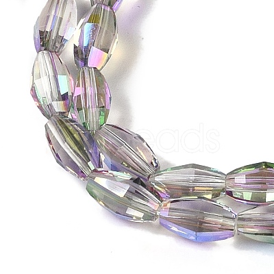 Electroplate Glass Beads Strands GLAA-Q101-03B-HP03-1