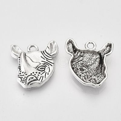 Tibetan Style Alloy Pendants TIBEP-T009-10AS-RS-1