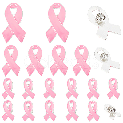 Nbeads 20 Sets 3 Sizes Breast Cancer Awareness Ribbon Enamel Pin JEWB-NB0001-19-1