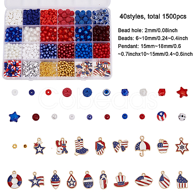 SUPERFINDINGS DIY Independence Day Jewelry Making Kit DIY-FH0005-49-1