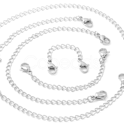 Tarnish Resistant 10 Strands 5 Style 304 Stainless Steel Chain Extender STAS-LS0001-44P-1