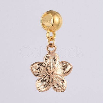 Golden Plated Zinc Alloy European Dangle Charms PALLOY-JF00440-1