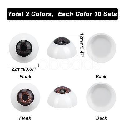 PandaHall Elite 20 Sets 2 Colors Craft Eyes FIND-PH0006-28-1