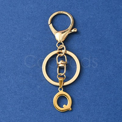 304 Stainless Steel Initial Letter Charm Keychains KEYC-YW00005-17-1