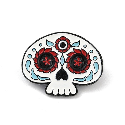 Day of the Dead Sugar Skull Enamel Pins JEWB-R001-03EB-04-1