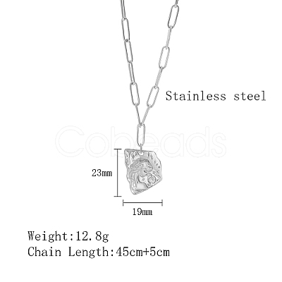 Stainless Steel Girl Shape Pendant Necklaces WT7593-2-1