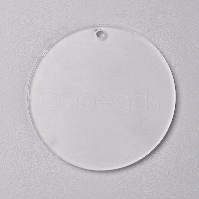 Transparent Blank Acrylic Pendants TACR-WH0002-09C-1