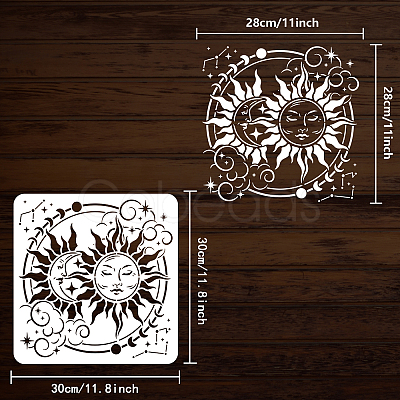 PET Hollow Out Drawing Painting Stencils DIY-WH0391-0118-1