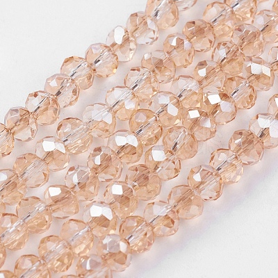 Electroplate Glass Beads Strands EGLA-D020-4x3mm-71-1