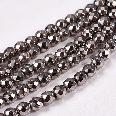 Electroplate Non-magnetic Synthetic Hematite Beads Strands G-J169B-4mm-07-1