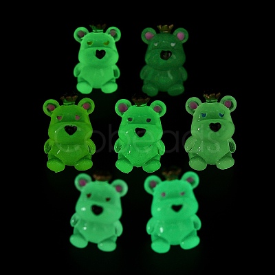 Crown Bear Luminous Resin Display Decorations DJEW-M010-01-1