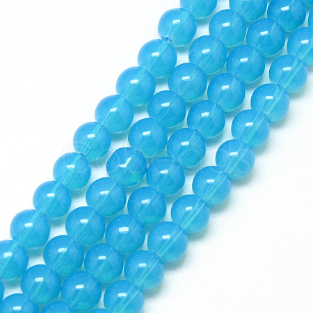 Baking Painted Glass Beads Strands X-DGLA-Q023-8mm-DB25-1