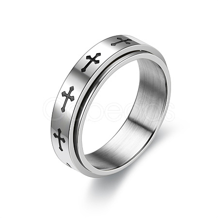 Titanium Steel Rotatable Finger Ring RELI-PW0001-018E-01P-1