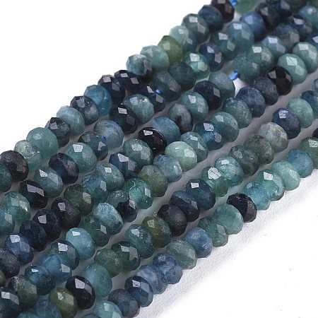 Natural Blue Tourmaline Beads Strand G-R475-011-1