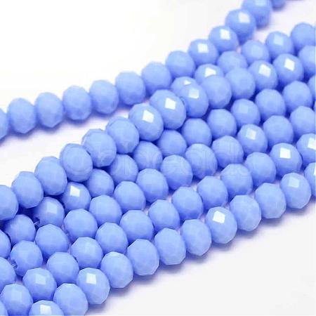 Faceted Rondelle Glass Beads Strands GLAA-I033-6mm-08-1