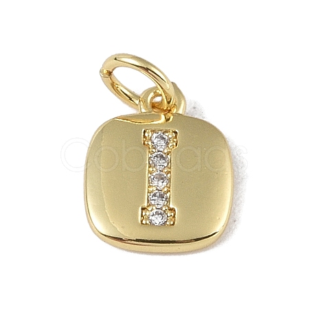 Rack Plating Brass Micro Pave CLear Cubic Zirconia Charms KK-E110-14G-I-1