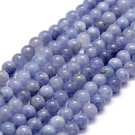 Natural White Jade Imitation Aquamarine Beads Strands X-G-F364-15-6mm-1