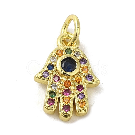 Brass Micro Pave Cubic Zirconia Charms KK-M283-13C-02-1