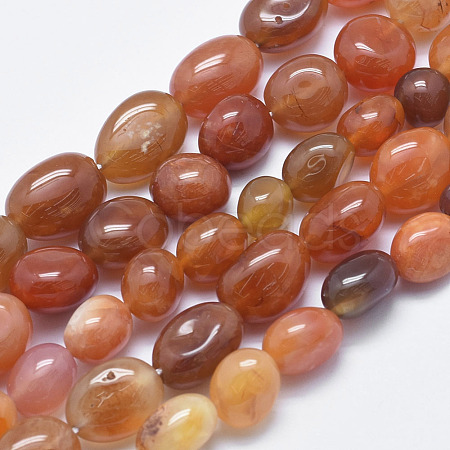 Natural Carnelian Beads Strands X-G-F547-04-B-1