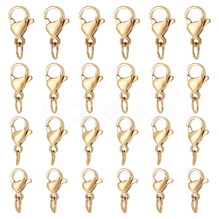 Unicraftale 40Pcs 4 Styles 304 Stainless Steel Lobster Claw Clasps STAS-UN0040-73-1