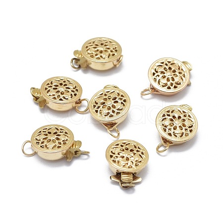 Non-Tarnish Yellow Gold Filled Filigree Box Clasps KK-L183-013G-1