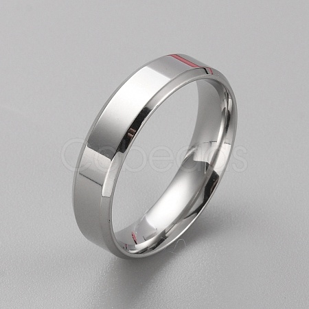 Stainless Steel Simple Plain Band Ring for Men Women RJEW-WH0015-04H-1