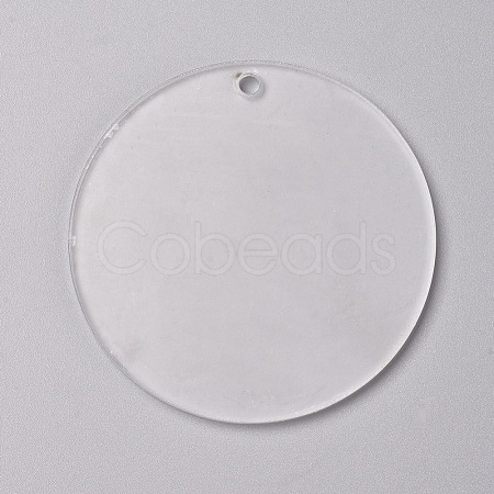 Transparent Blank Acrylic Pendants TACR-WH0002-09C-1