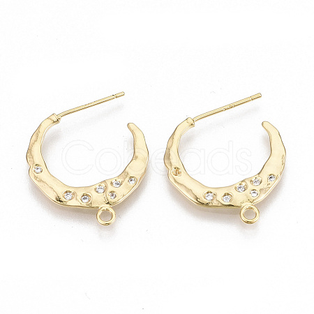 Brass Stud Earring Findings X-KK-T038-223G-1