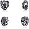 Unicraftale 304 Stainless Steel Beads, Lion Head, Antique Silver, 12x11x6mm, Hole: 1.2mm, 6pcs/box