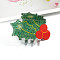 Christmas Glitter Acrylic Claw Hair Clips, for Women Girl, Holly Leaves, 38x43mm