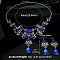 Alloy & Rhinestone Studs Earrings & Necklaces Set, Jewely for Women, Flower & Teardrop, Sapphire, 600mm